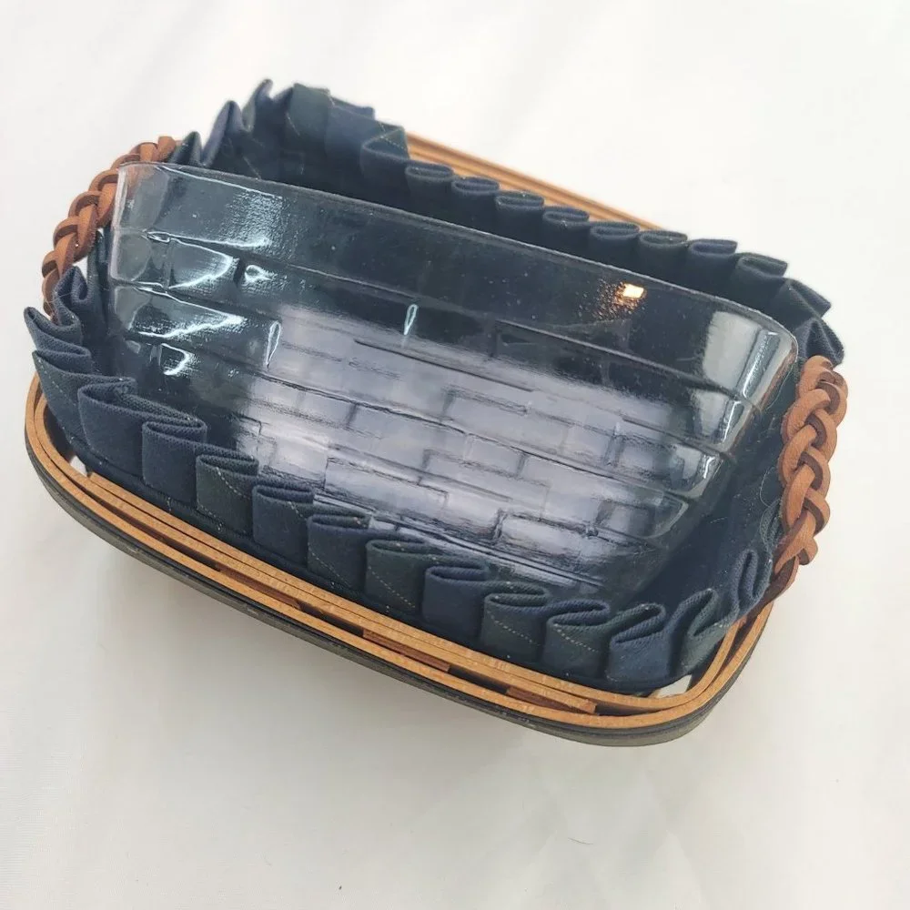 Longaberger Blue 1999 Edition Leather Handle Collectors Club Renewal Basket
